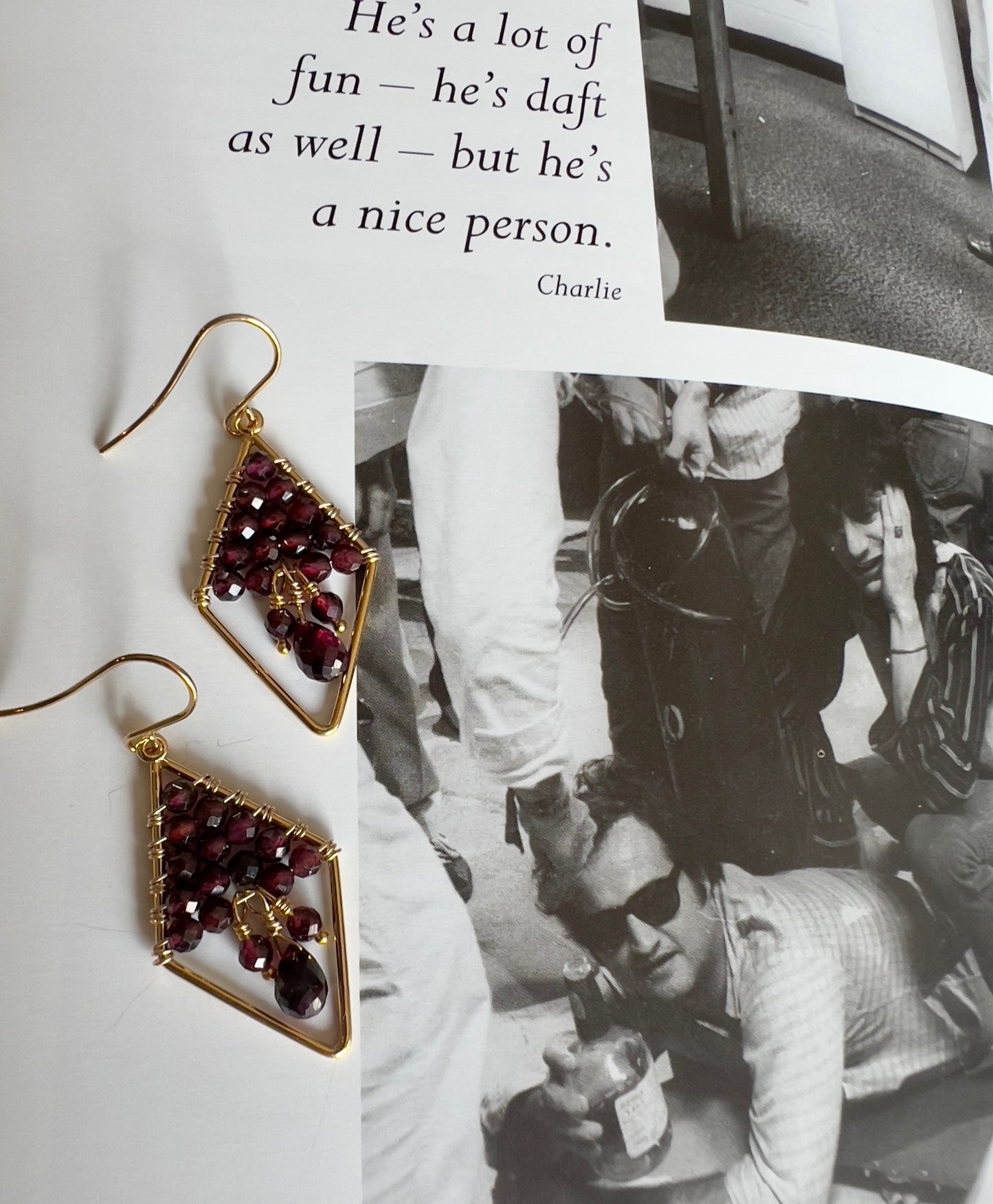 Garnet Woven Earrings