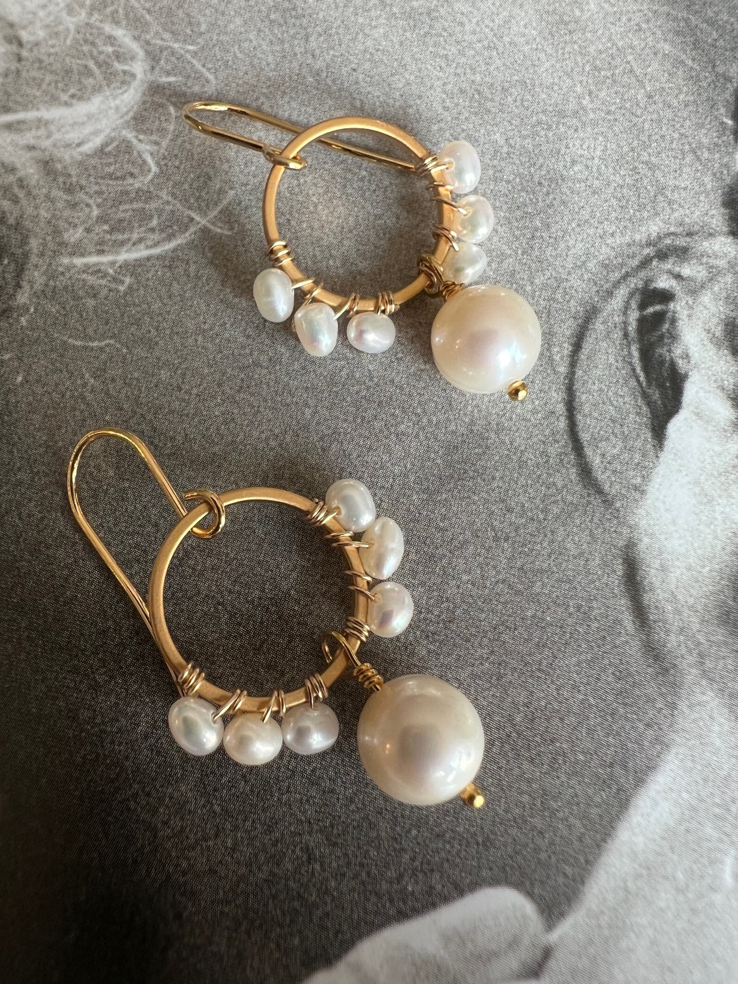 Pearl Circle Earrings