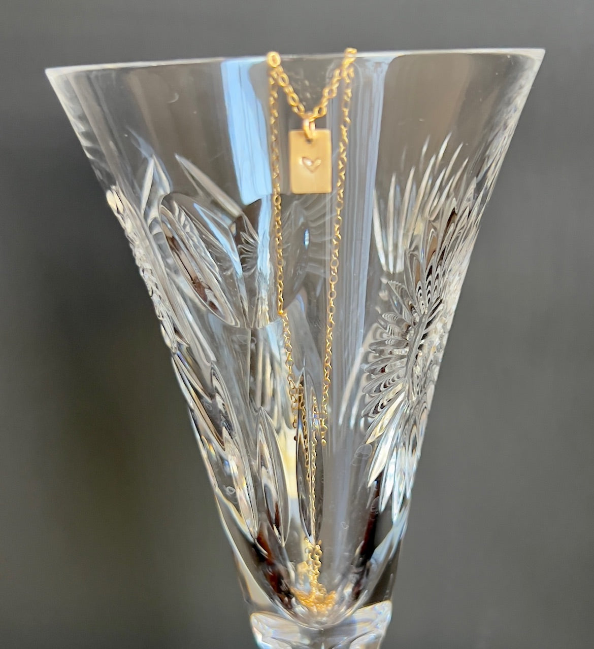 Engraved Heart Pendant Necklace - 14K Gold Fill