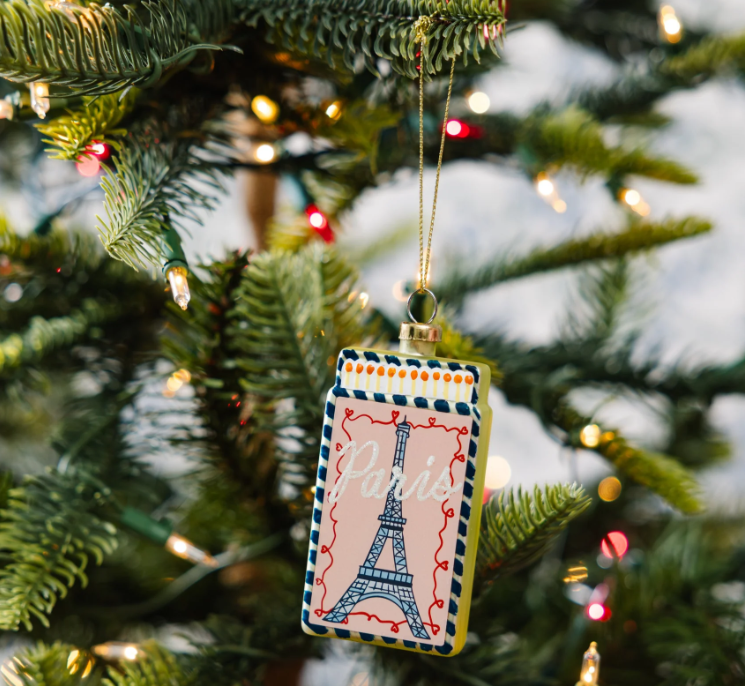 Paris Matchbook Glass Ornament