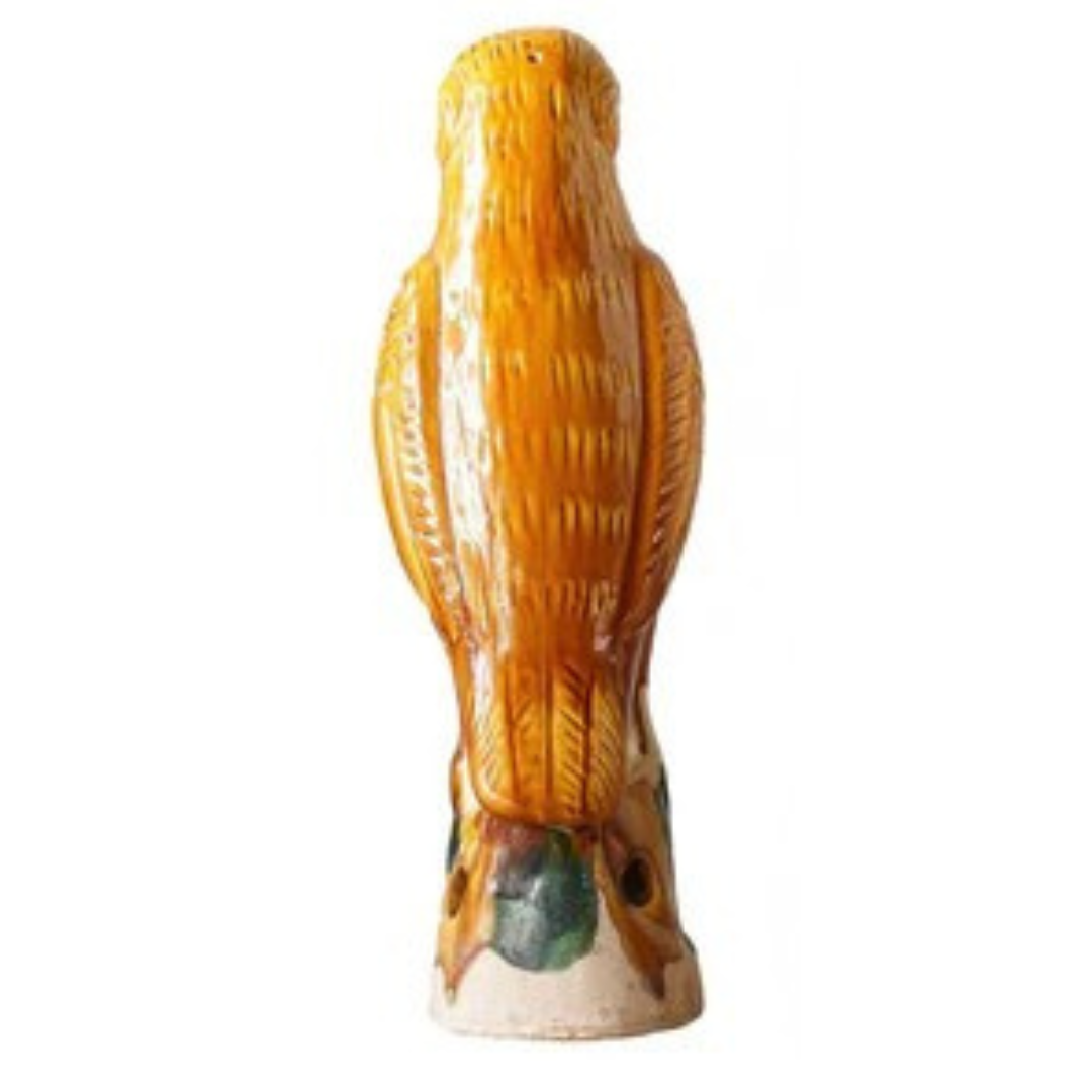 Saffron Yellow Hand-Painted Porcelain Parrot