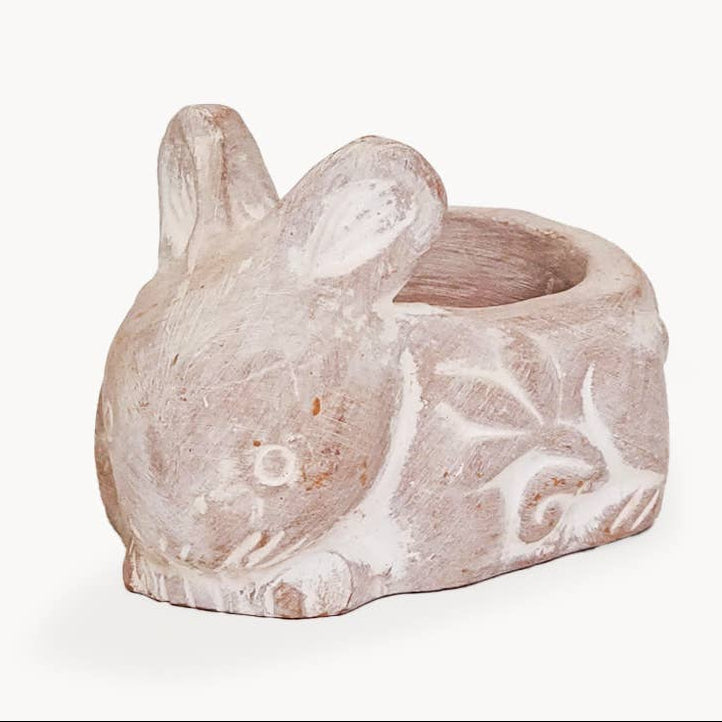 Handmade Terracotta Rabbit Tealight Candle Holder