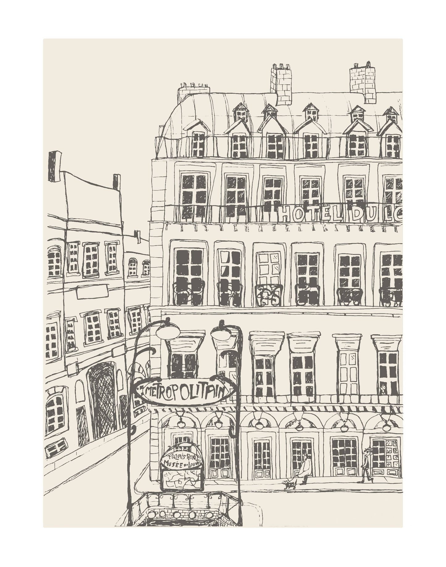 Hotel Du Louvre Paris Giclée Framed Fine Art Print by Pascale Berkowitz
