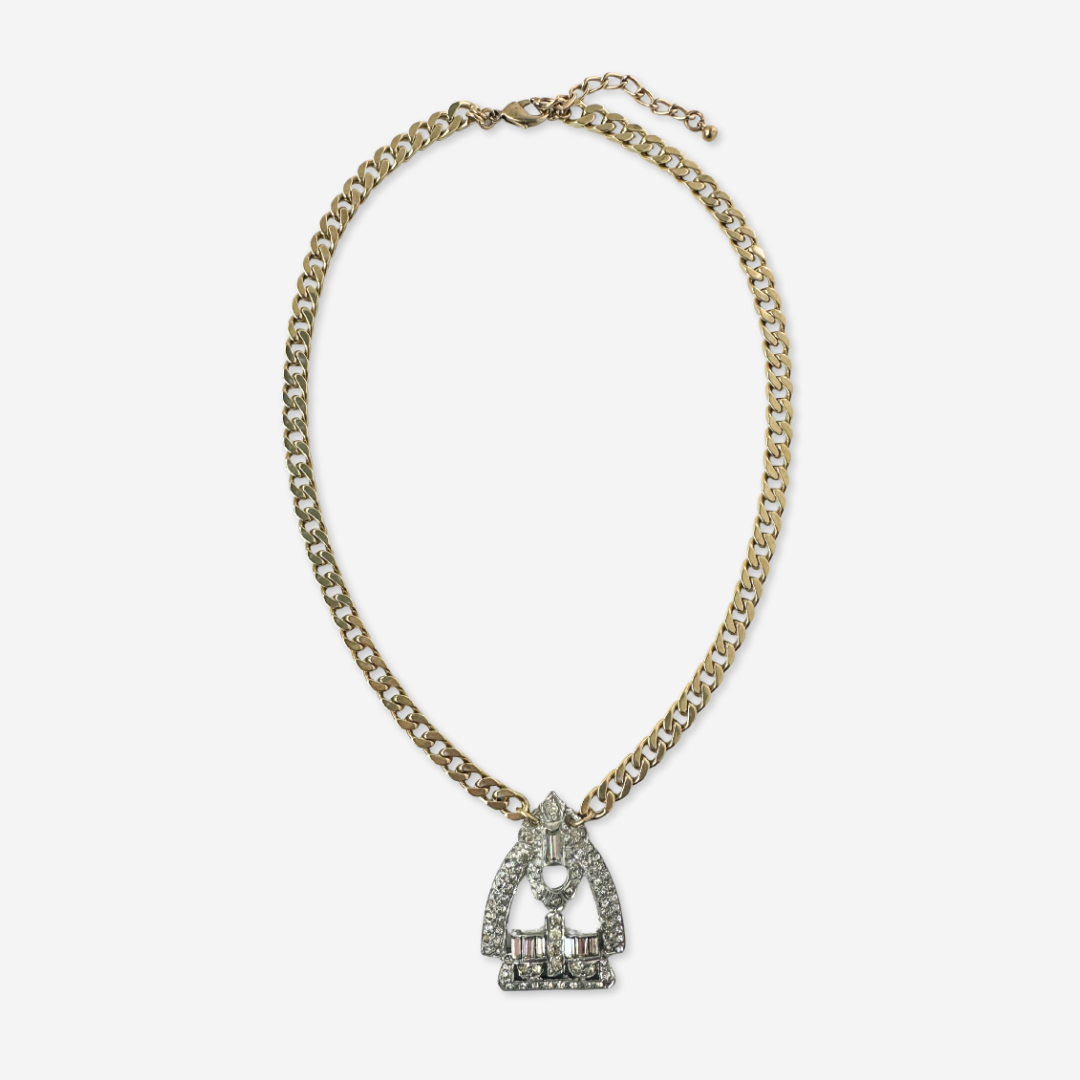 The Margot - Refashioned Vintage Rhinestone Art Deco Necklace