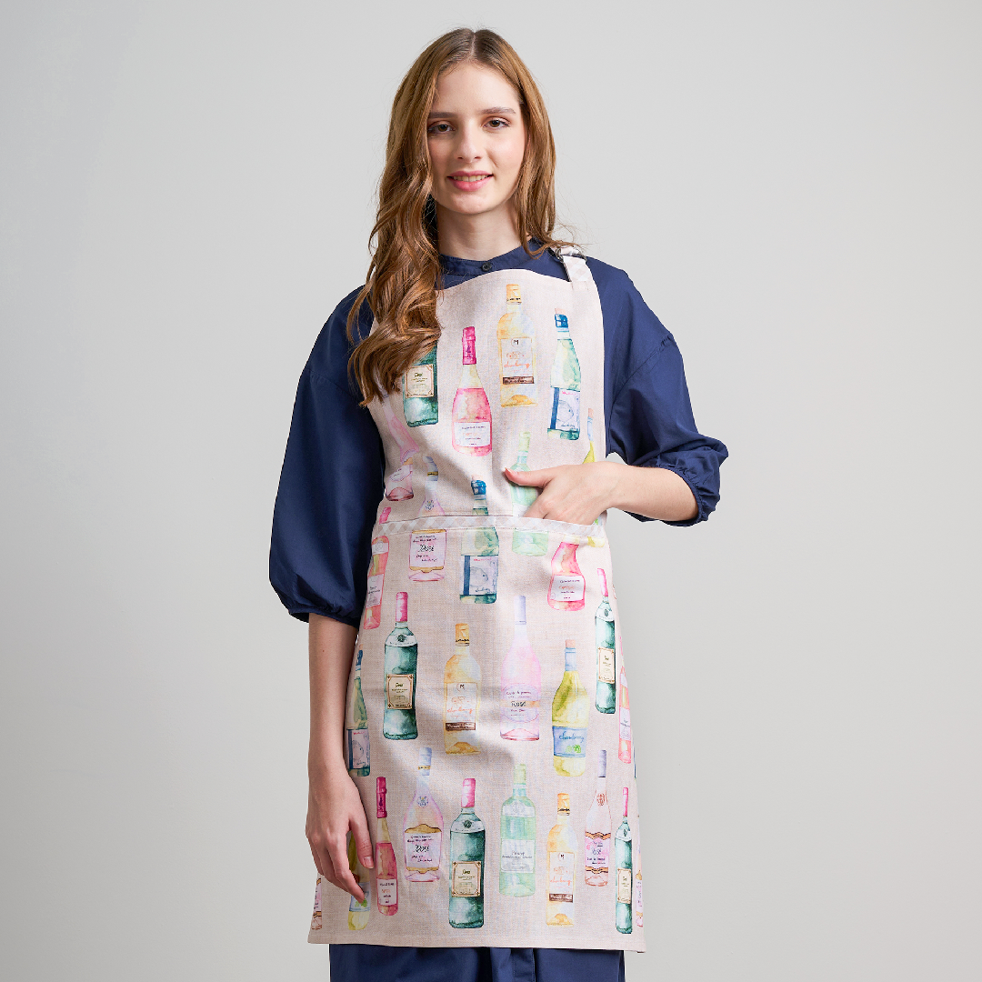 Wine Bottle 100% Cotton Apron