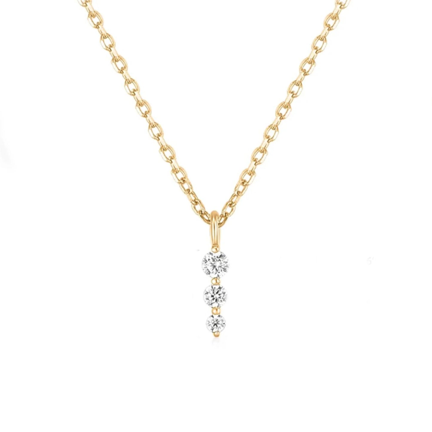 Diamond Drop 14kt Gold Necklace