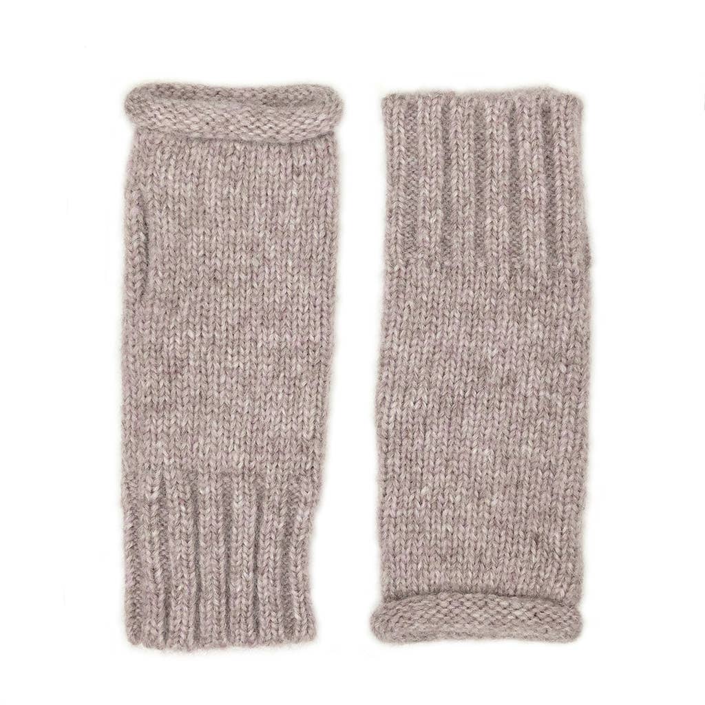 Blush Alpaca Fingerless Knit Gloves
