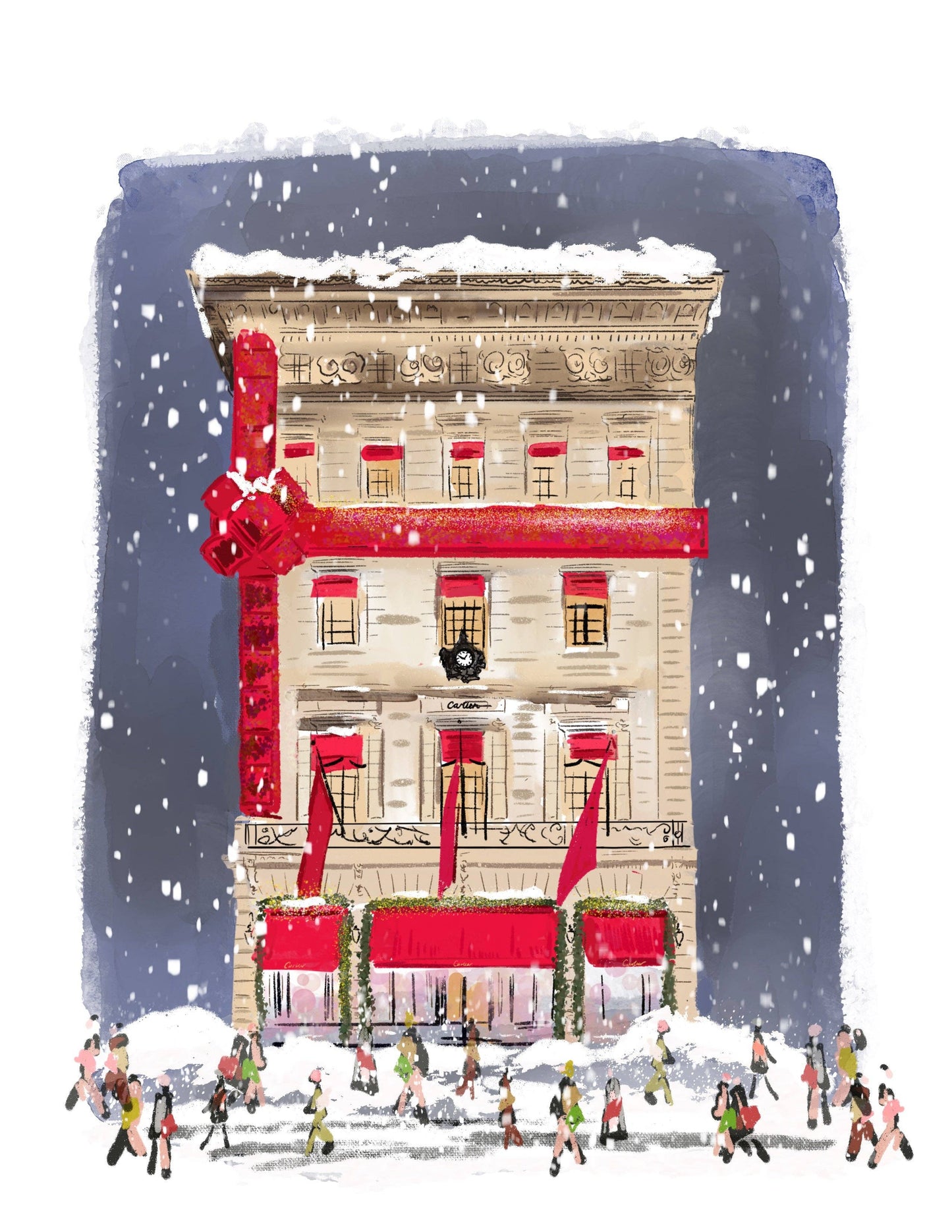 NYC Cartier Holiday Shop Framed Art Print by Rebecca Meixner