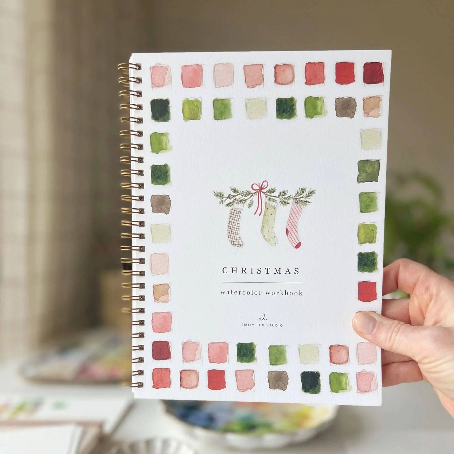 Christmas Watercolor Workbook by Artist Emily Lex