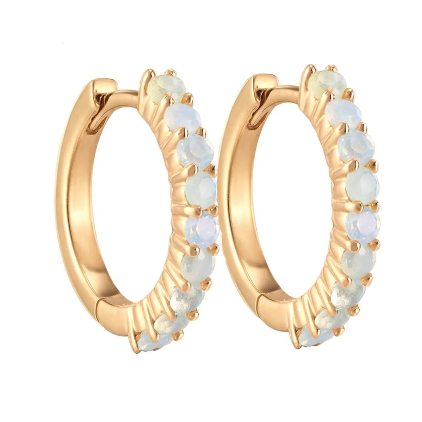 Ethiopian Opal Solid 14kt Gold Earrings