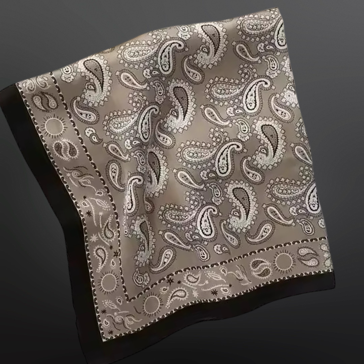 Gray & Black Western Paisley Scarf