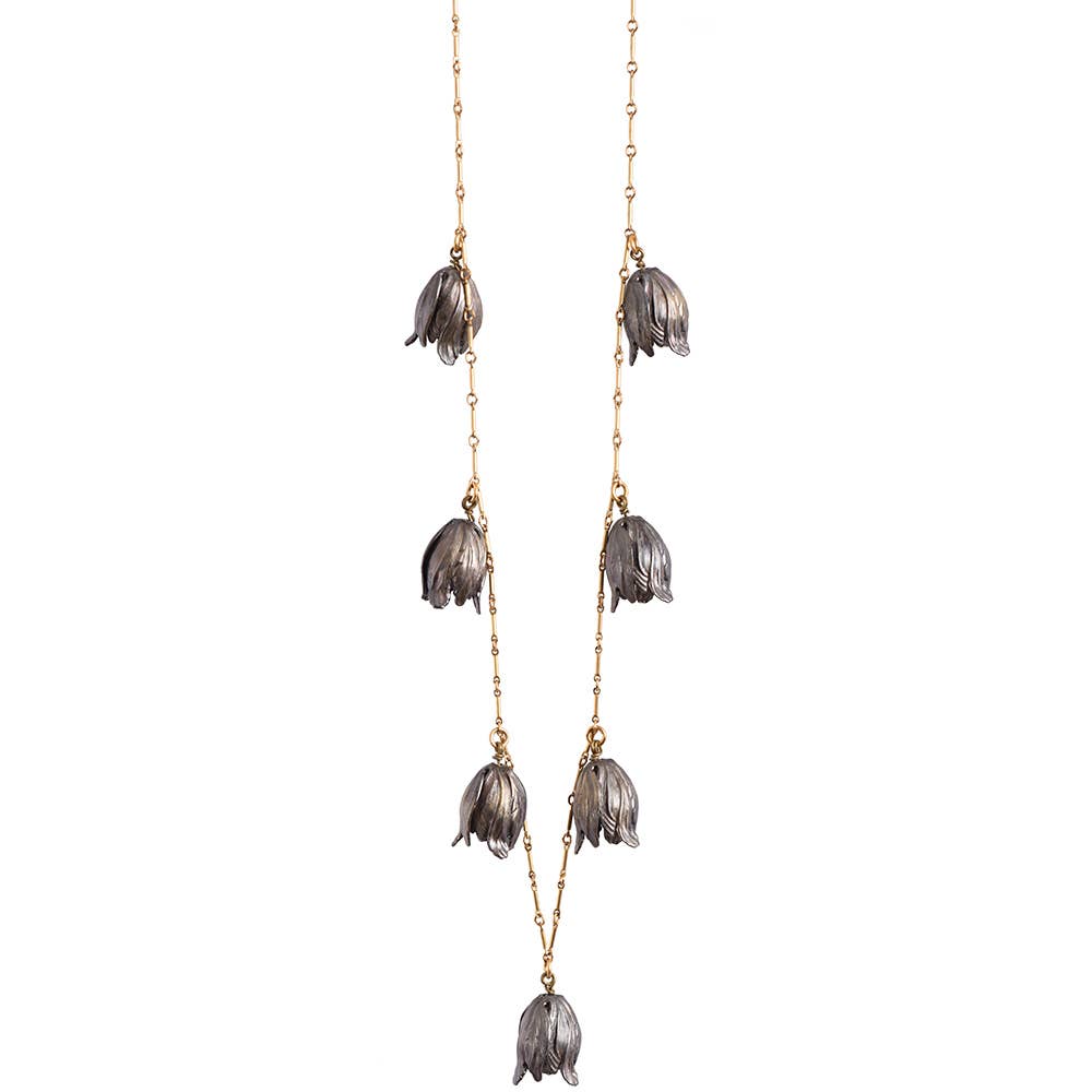 Noir Brass Tulip Necklace