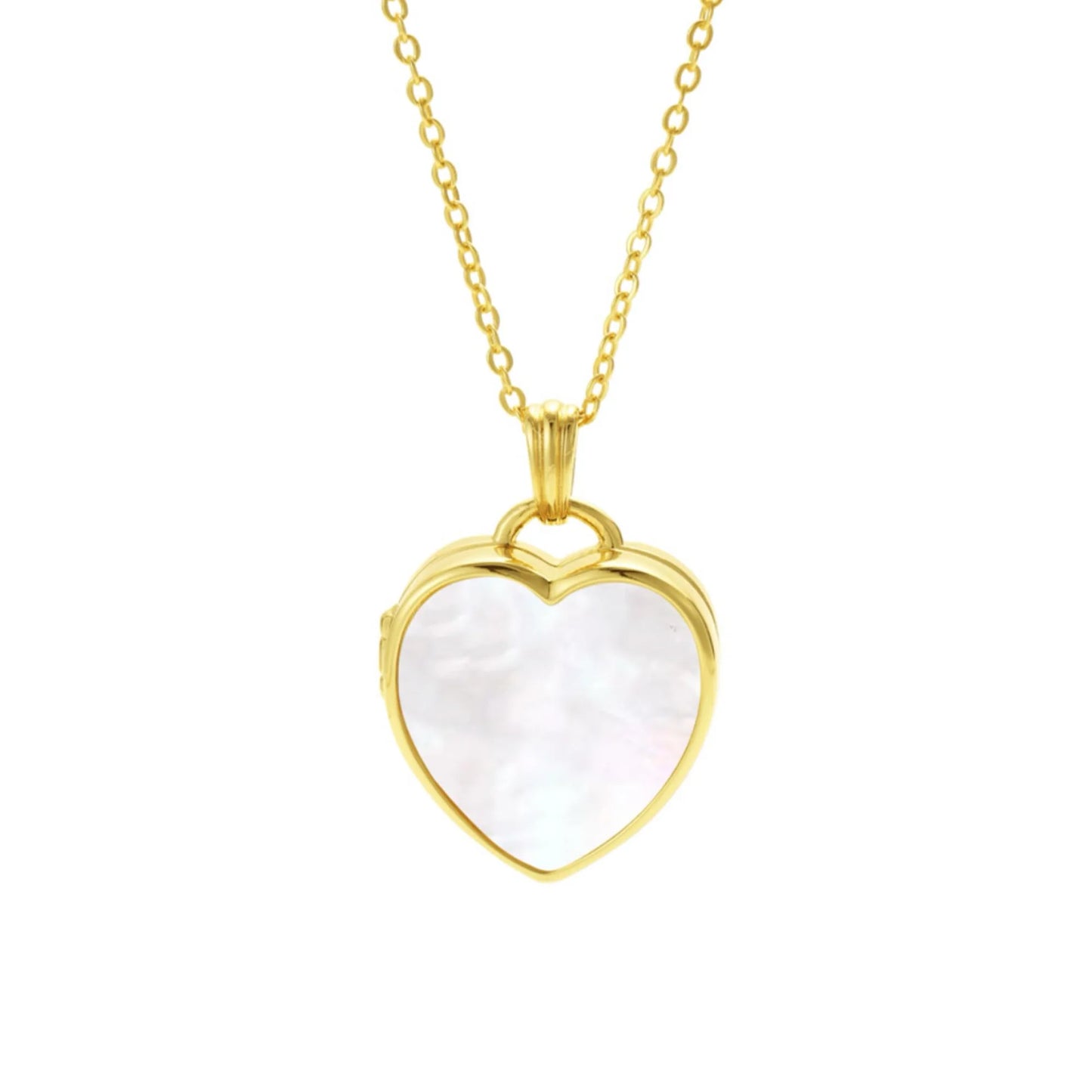 Mother of Pearl 14kt Gold Vermeil Locket Necklace