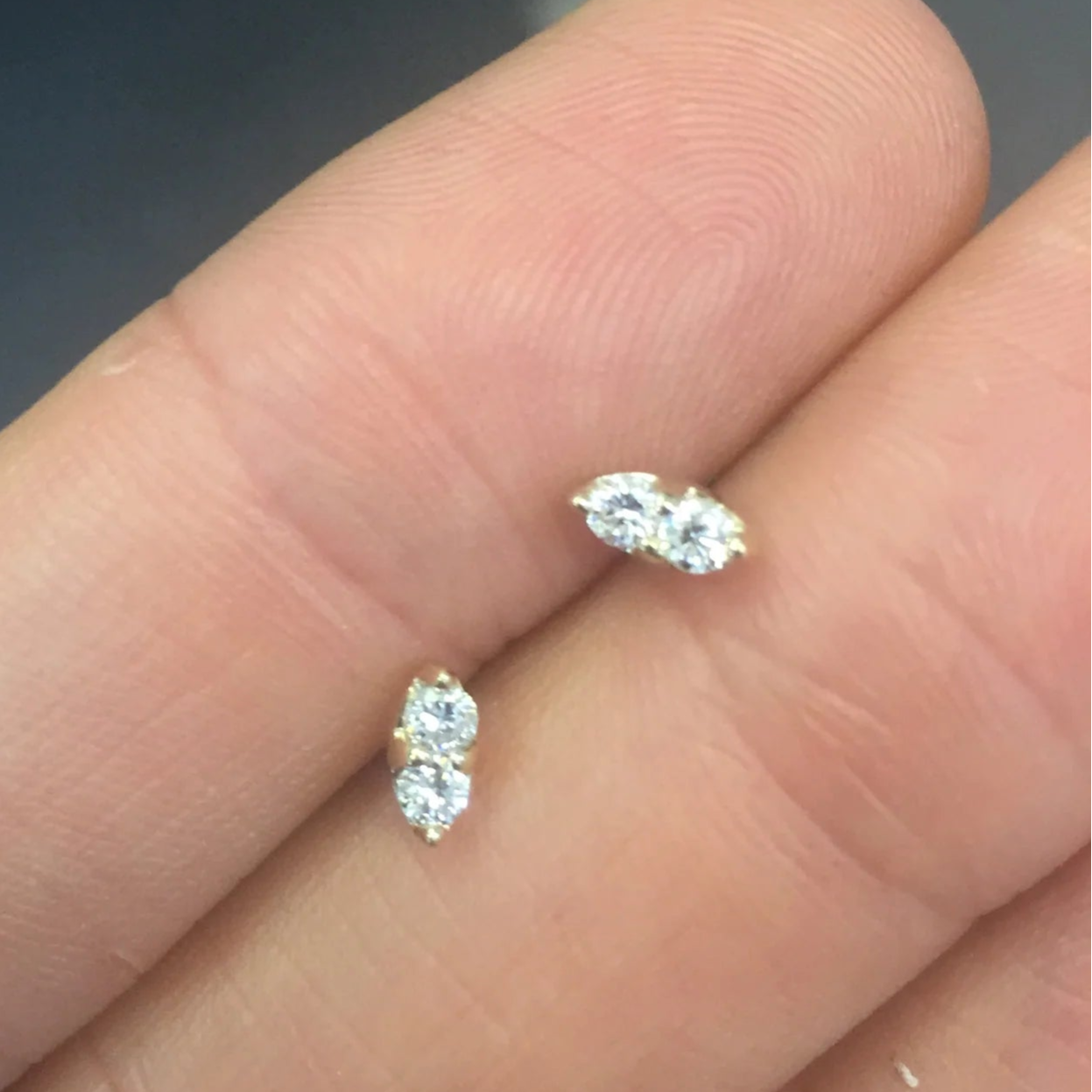 Diamond & 14kt Gold Stud Earrings