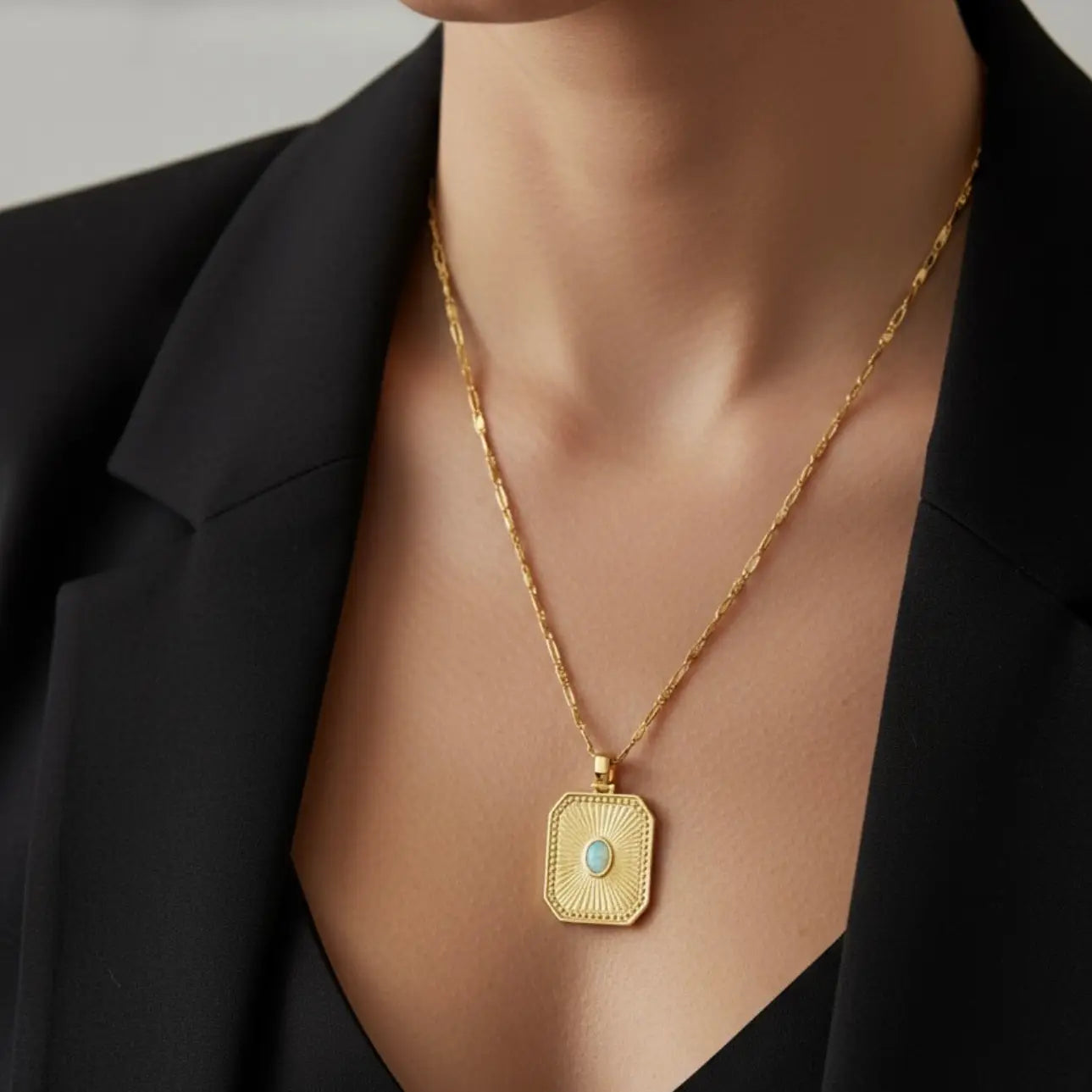 Lab Opal Sunburst 18K Brazilian Gold-Filled Chain Necklace