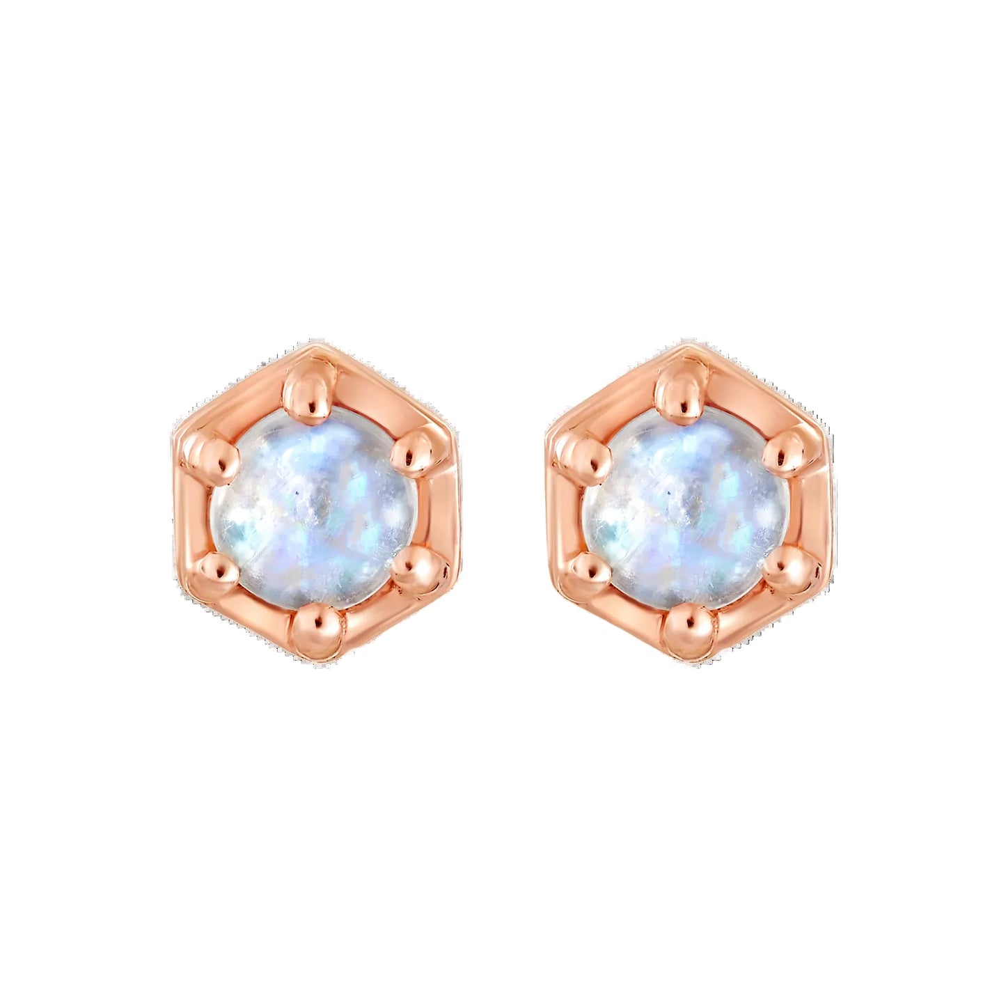 Rainbow Moonstone 14kt Gold Vermeil Stud Earrings