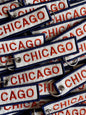 Chicago Orange & Blue Embroidered Keychain