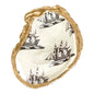 Black Ship Handmade Decoupaged Oyster Shell Trinket Dish