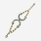 The Coco - Refashioned Antique Rhinestone Buckle Bracelet with Brass Chain