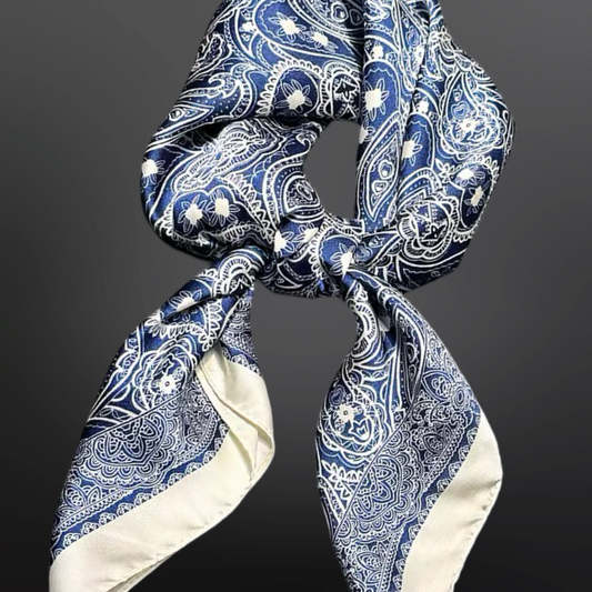Denim Blue Western Paisley Scarf