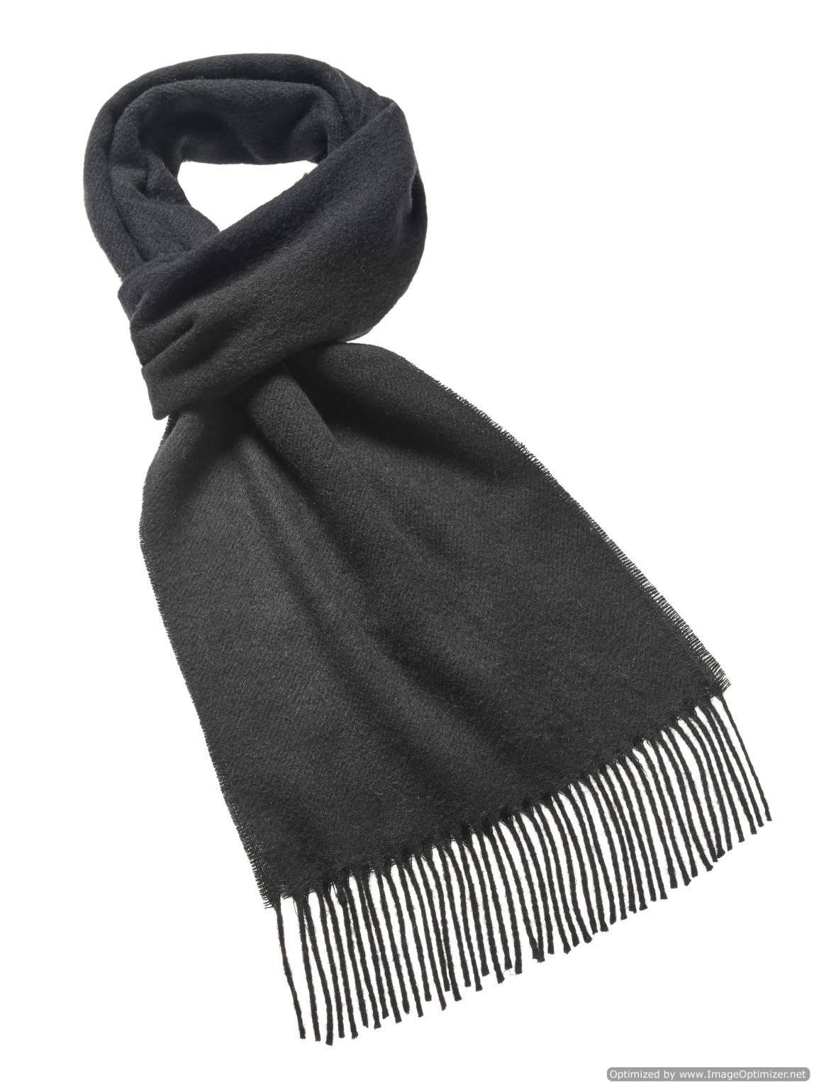 Black Merino Wool Scarf - Made in England