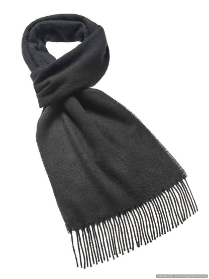 Black Merino Wool Scarf - Made in England