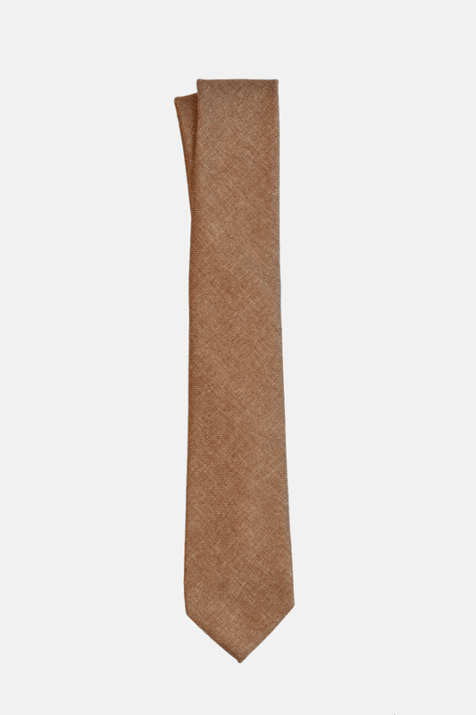 Brown 100% Linen Necktie