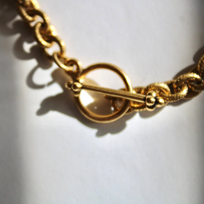 Pewter Buffalo Coin 12kt Antiqued Gold Finish Necklace
