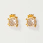 Natural Diamond Slice 18kt Gold Vermeil Earrings