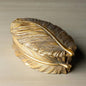 Golden Feather Decorative Container