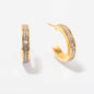 Natural Diamond Slices Small 18kt Gold Vermeil Hoop Earrings