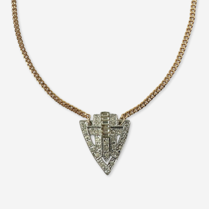 The Olivia - Vintage Refashioned Rhinestone Art Deco Necklace