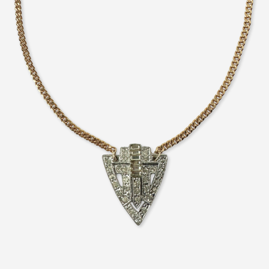 The Olivia - Vintage Refashioned Rhinestone Art Deco Necklace
