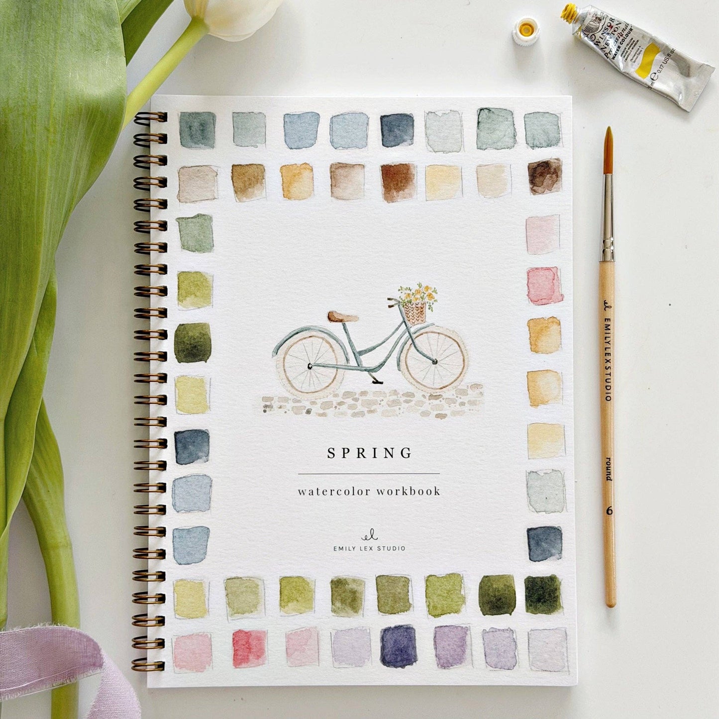 Spring Watercolor Workbook by Watercolor Artist Emily Lex