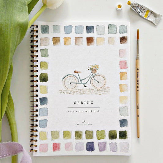 Spring Watercolor Workbook by Watercolor Artist Emily Lex