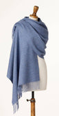 Cornflower Blue Pashmina Shawl Wrap - Made in England