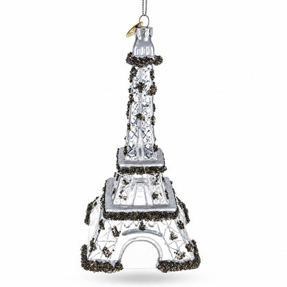 Eiffel Tower Paris Blown-Glass Hand Painted Ornament