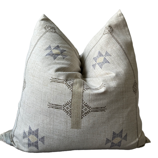 Moroccan Cream Pillow with Feather Insert