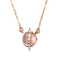 Natural Diamond Slices, Pavé Champagne Diamonds & Pink Tourmaline 18kt Gold Vermeil Necklace