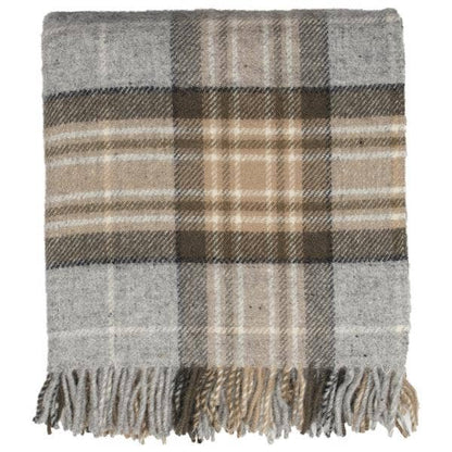 McKellar Tartan Highland Tweeds Wool Fluffy Throw - Made in England