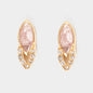 Natural Diamond Slices & Pavé Champagne Diamonds 18kt Gold Vermeil Oval Earrings