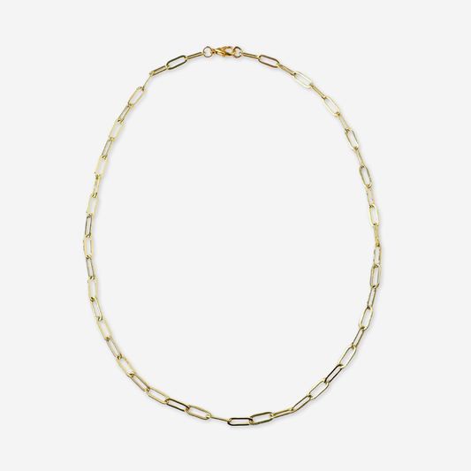 Paperclip Oval Chain Necklace
