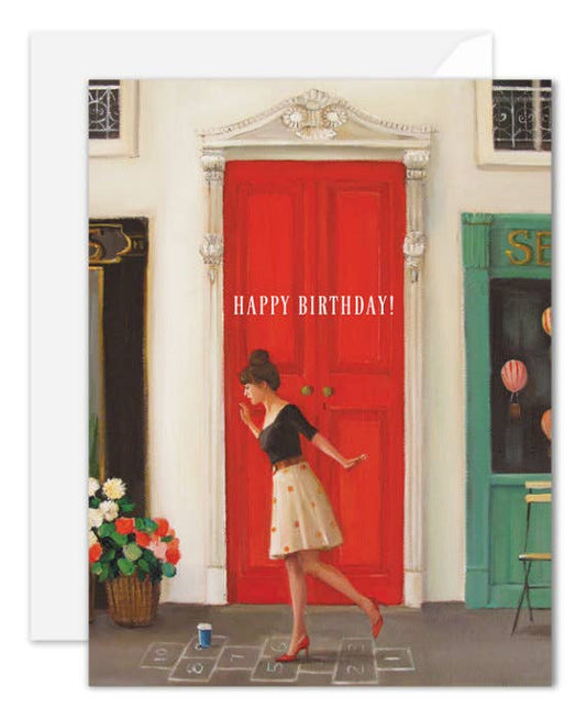 Hopscotch Birthday Card – Art Print by Janet Hill
