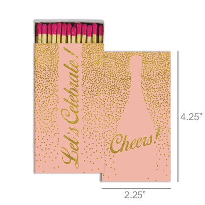 Cheers! Let's Celebrate! Champagne Gold Foil Matches