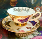 "Kindly Fuck Off" Butterfly Teacup & Saucer