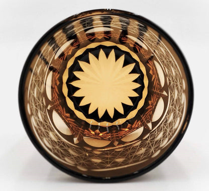 Espresso Hand Cut Gatsby Rocks Glass