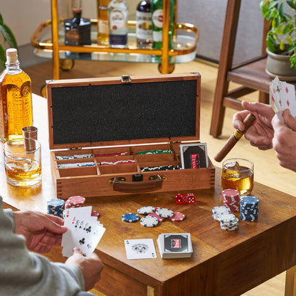 Poker Set in Wood Carrying Case