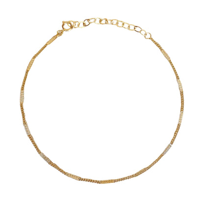 18k Gold Filled Pressed Detail Chain Anklet