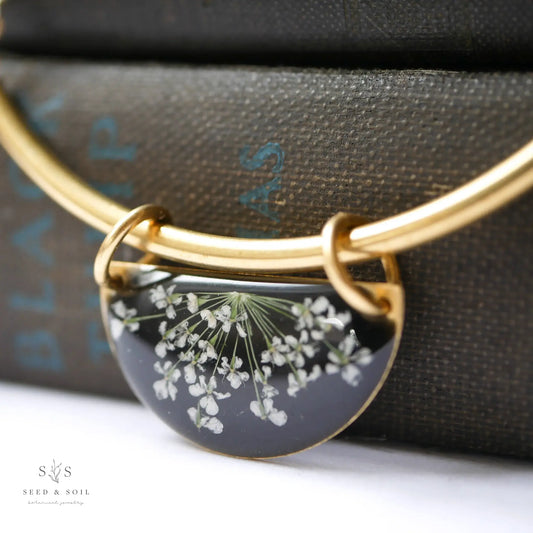 Queen Anne’s Lace Half Moon Necklace