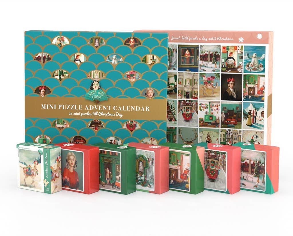 Janet Hill Advent Calendar - Set of 24 Mini Puzzle